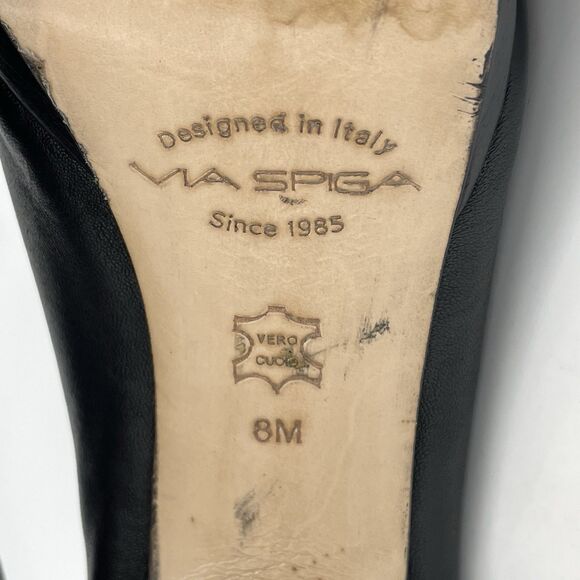 Via Spiga Elvis Stretch Leather Designer Ankle Boots Women's US 8 Black Comfort - Picture 8 of 16